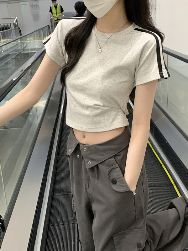 Slim-fit Milk Silk Póló, Kereknyakú, Rövid Ujjú, Egyszínű