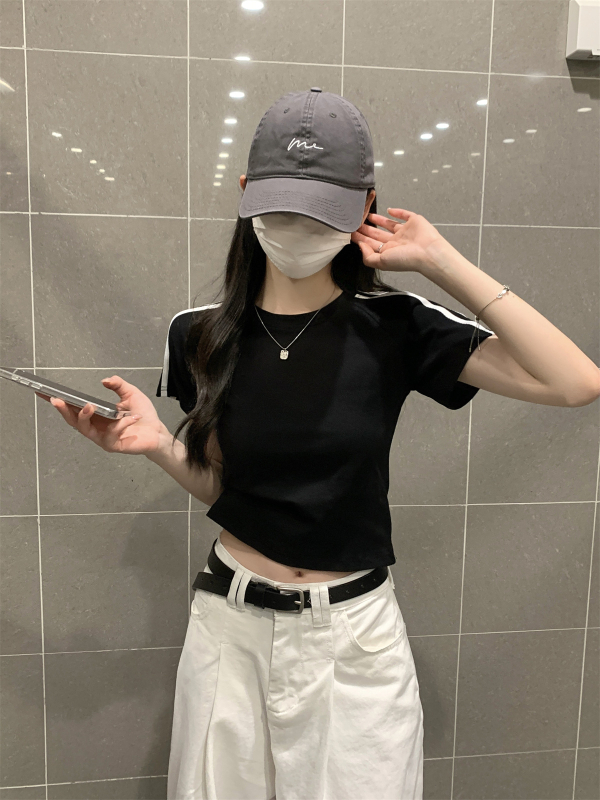 Slim-fit Milk Silk Póló, Kereknyakú, Rövid Ujjú, Egyszínű