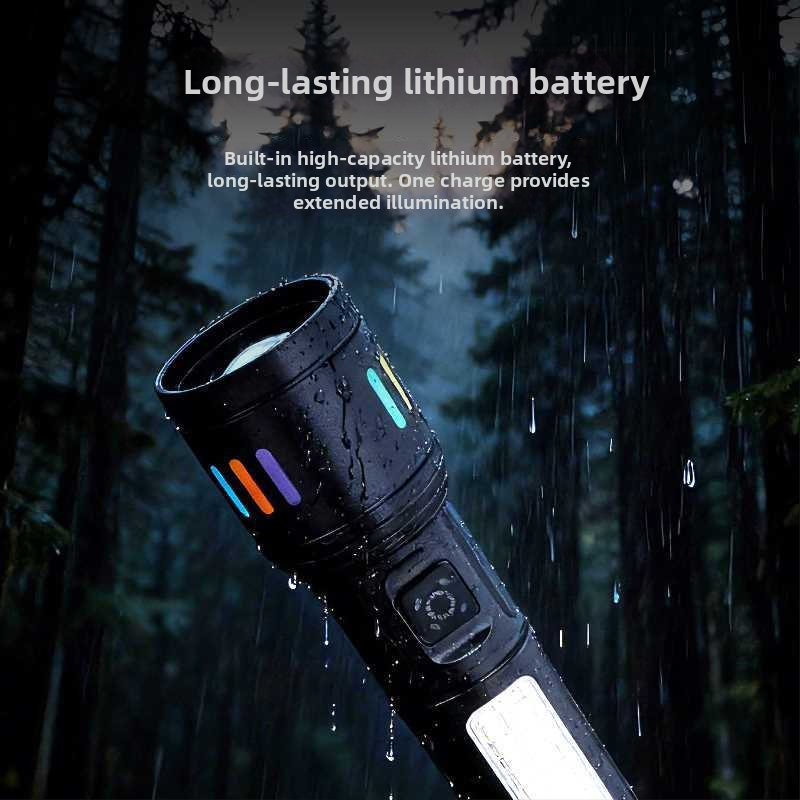 Mini tölthető kézi zseblámpa COB LED-del, kültéri használatra, 10W, 200 lm, IP45, alumíniumötvözet test