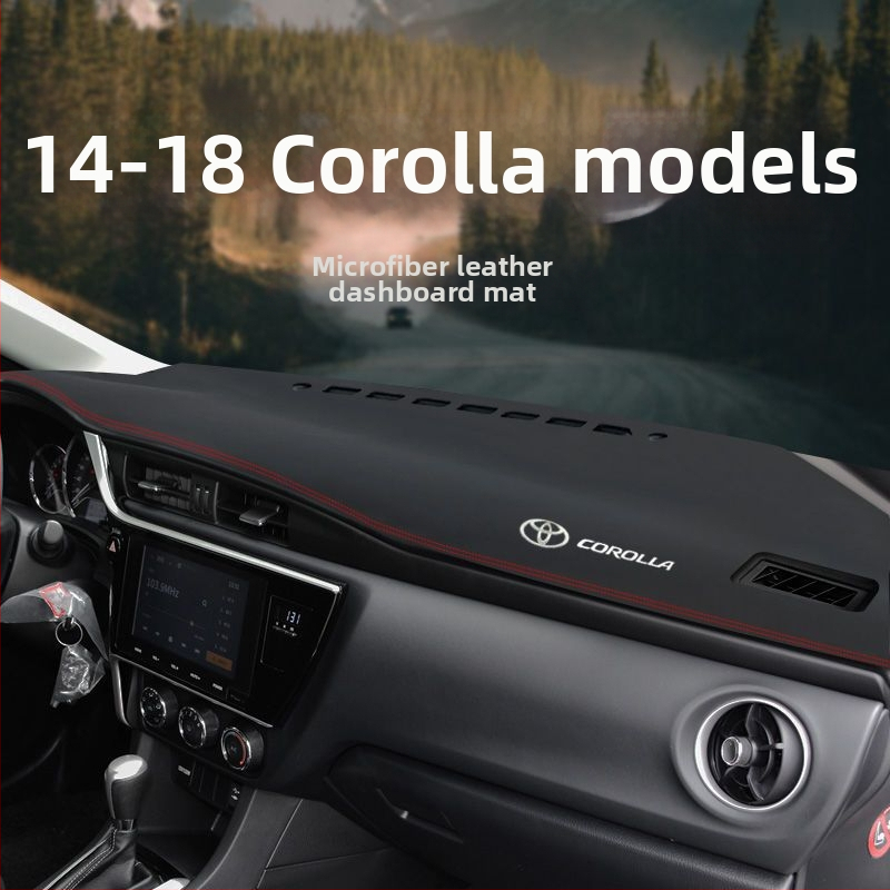 Slnečná ochranná podložka pre palubnú dosku a centrálnu konzolu Toyota Corolla, kompatibilná s modelmi 2014–2018.