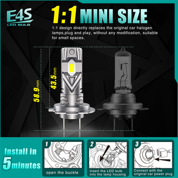 Automobilska LED prednja svjetla H7/H8/H11, 7500LM, DC11-18V, IP65, GC-7535, 50000h vijek trajanja, izravni ugradnja, integrirano visoko i nisko svjetlo