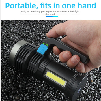 Ručný reflektor s COB LED a žiarovkou | 1800mAh, 10W, opakovane nabíjateľný, dosah 200–500 m