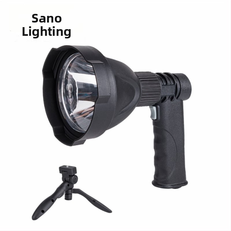 THANOS Ručni pretraživački reflektor za vanjsku upotrebu s nosačem, LED 10W, napajanje baterijom, 360° okret, domet 200–500 m