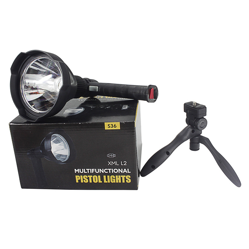 THANOS Ručni pretraživački reflektor za vanjsku upotrebu s nosačem, LED 10W, napajanje baterijom, 360° okret, domet 200–500 m