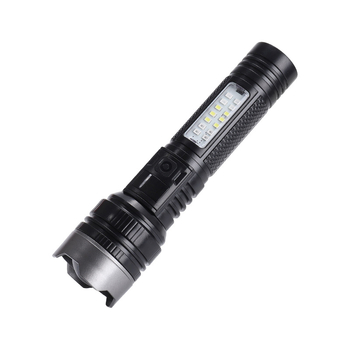 Ručna LED svjetiljka visoke snage s digitalnim prikazom i teleskopskim zumom (maksimalni svjetlosni tok 500 lm; kut snopa 15–120°; IP44; ugrađena baterija 1200 mAh; vrijeme punjenja 3–6 h)