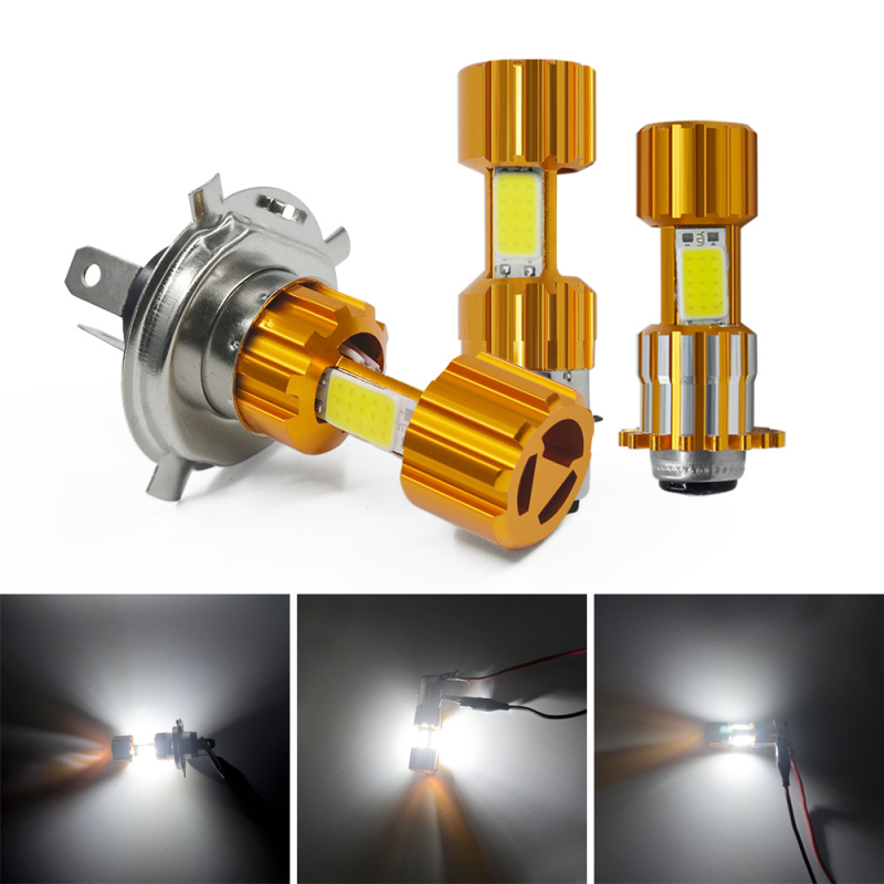 H4 COB motociklistička svjetla s trostranom COB LED, aluminijsko kućište, 12V, 18W