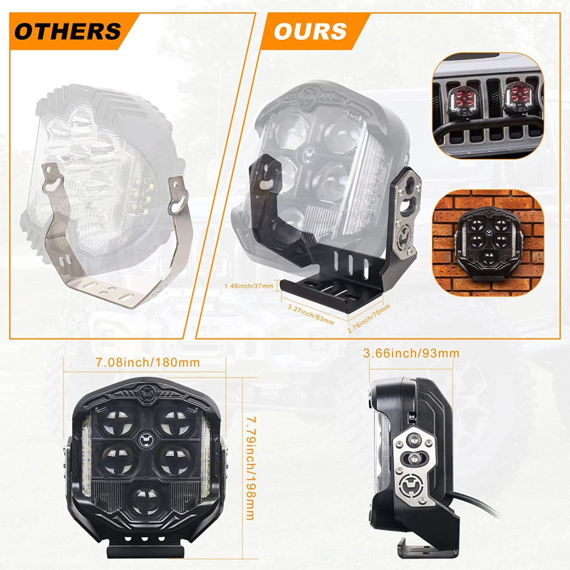 LED radna svjetiljka za automobil Wrangler off-road modifikacije, 95W, 12V, 9500LM, 6500K, model CJJW-2395