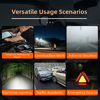 Viacúčelová pracovná lampa s COB LED 5730×44, 1000 lm, 180° lúč, ABS telo