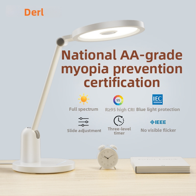Stolna lampa za učenje s zaštitom očiju, protiv kratkovidnosti, CRI ≥90, razina osvjetljenja National Aa, dodirni prekidač, plastično abažur