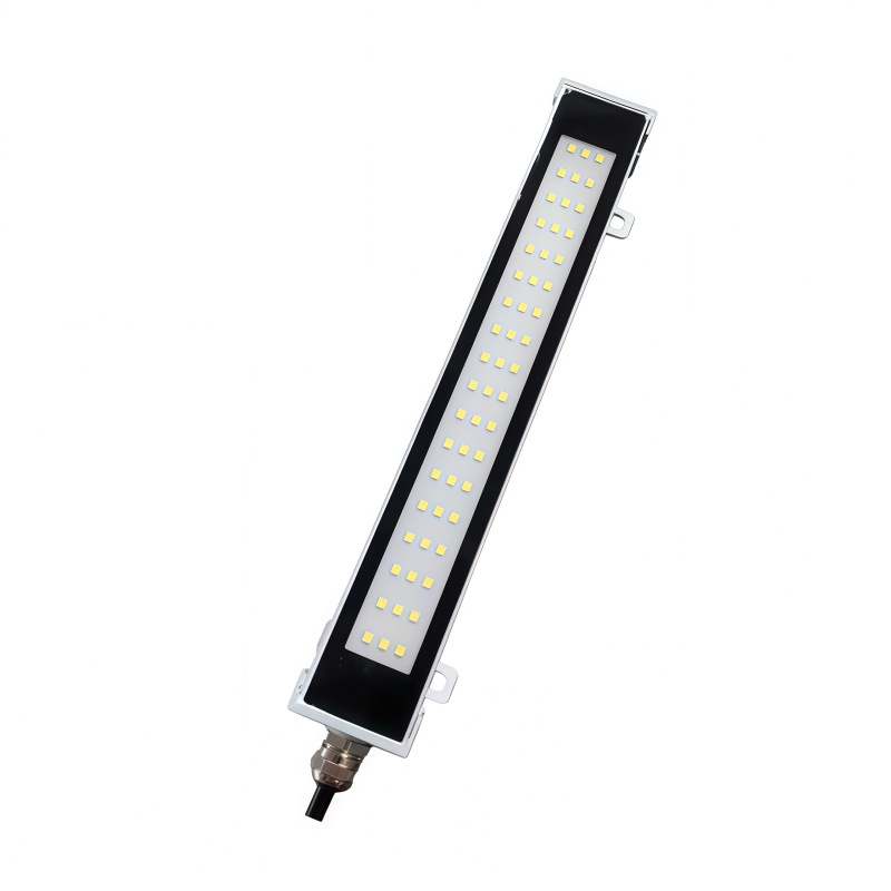 Μεταλλικό LED φως εργασίας για μηχανές με ρυθμιζόμενο ολισθηρό στήριγμα, ματ αντιθαμπωτικό γυαλί, αδιάβροχο, ανθεκτικό σε έλαια και εκρήξεις, 220V/24V για CNC τόρνους