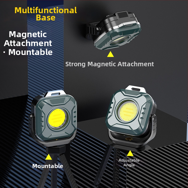 Prenosná COB LED pracovná lampa s magnetickou základňou (IP44 • 5.7W • 3.7V • puzdro ABS+PC+hliník)