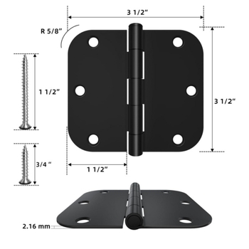 Kerek amerikai beltéri ajtó- és ablakzsanér; acélból, sztancolt kivitel.