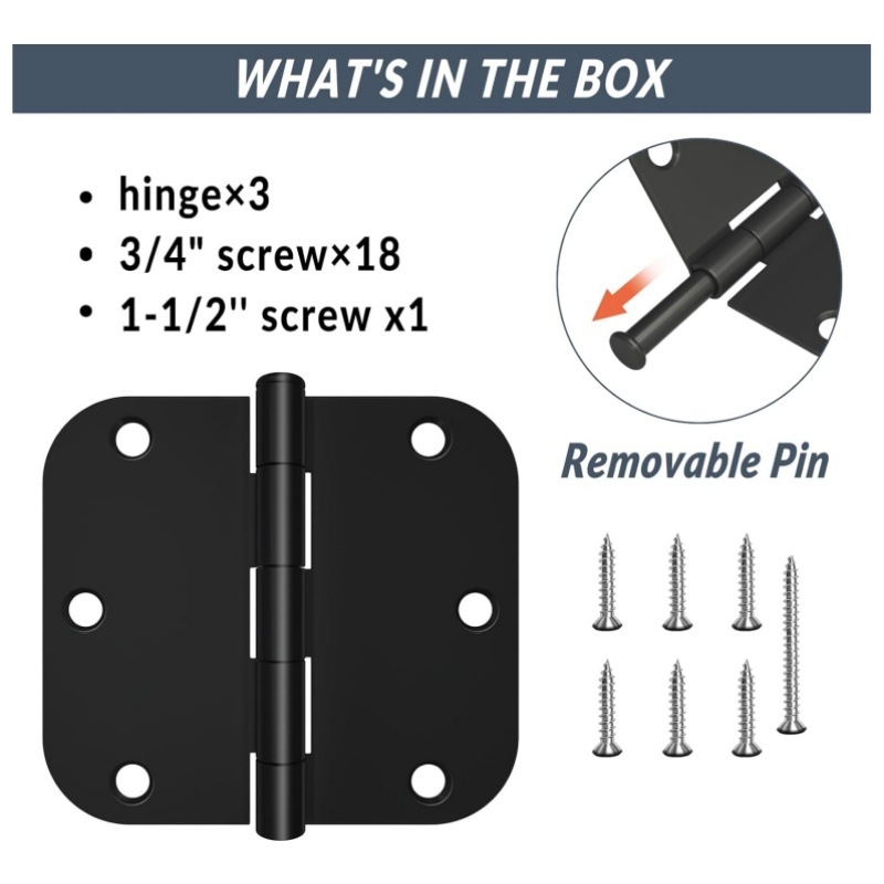 Kerek amerikai beltéri ajtó- és ablakzsanér; acélból, sztancolt kivitel.