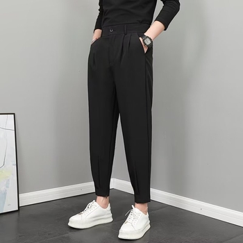 Muške hlače Slim-fit s višestrukim džepovima, bez glačanja, mješavina kemijskih vlakana, 85% poliester