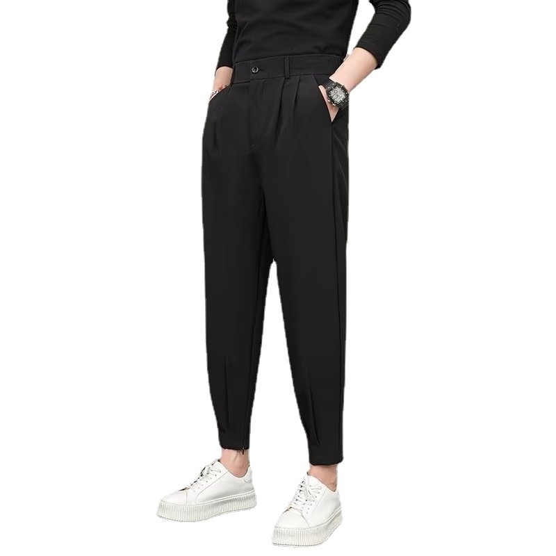 Muške hlače Slim-fit s višestrukim džepovima, bez glačanja, mješavina kemijskih vlakana, 85% poliester