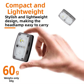 Čelna LED lampica s više funkcija i inteligentnim senzorom te dvostrukim LED izvorima – USB punjenje, 5W, 500 mAh baterija, nosiva na glavi