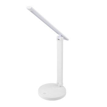 LED stolna lampa za studente: sklopni dugi krak, s ugrađenom litijskom baterijom i mogućnošću napajanja iz mreže, dodirni prekidač, noćna lampica i lampica za učenje