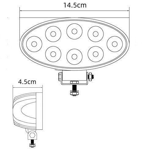 LED radna svjetiljka za off-road vozila, 24W, 2000 lm, 6000-6500K, DC12-24V, 30000 h