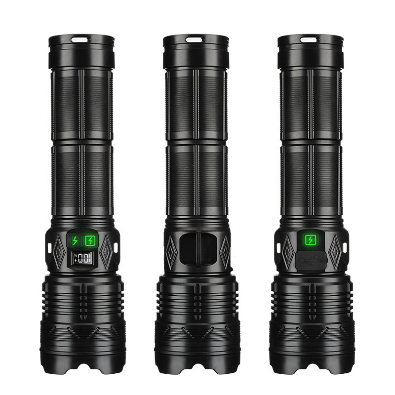 Ručna pogonska COB LED svjetiljka, 6000mAh, domet 500 m+, 360° okret, optični zum, zaštita od prepunjenja