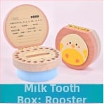 Cutie de amintire pentru dinți de lapte, lemn solid, cu 12 zodii, pentru colecția de dinți a copiilor