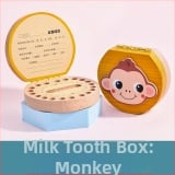 Cutie de amintire pentru dinți de lapte, lemn solid, cu 12 zodii, pentru colecția de dinți a copiilor