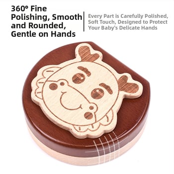 Cutie de amintire pentru dinți de lapte, lemn solid, cu 12 zodii, pentru colecția de dinți a copiilor