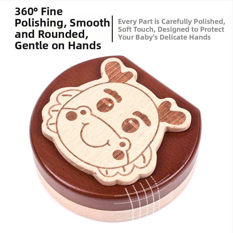 Cutie de amintire pentru dinți de lapte, lemn solid, cu 12 zodii, pentru colecția de dinți a copiilor