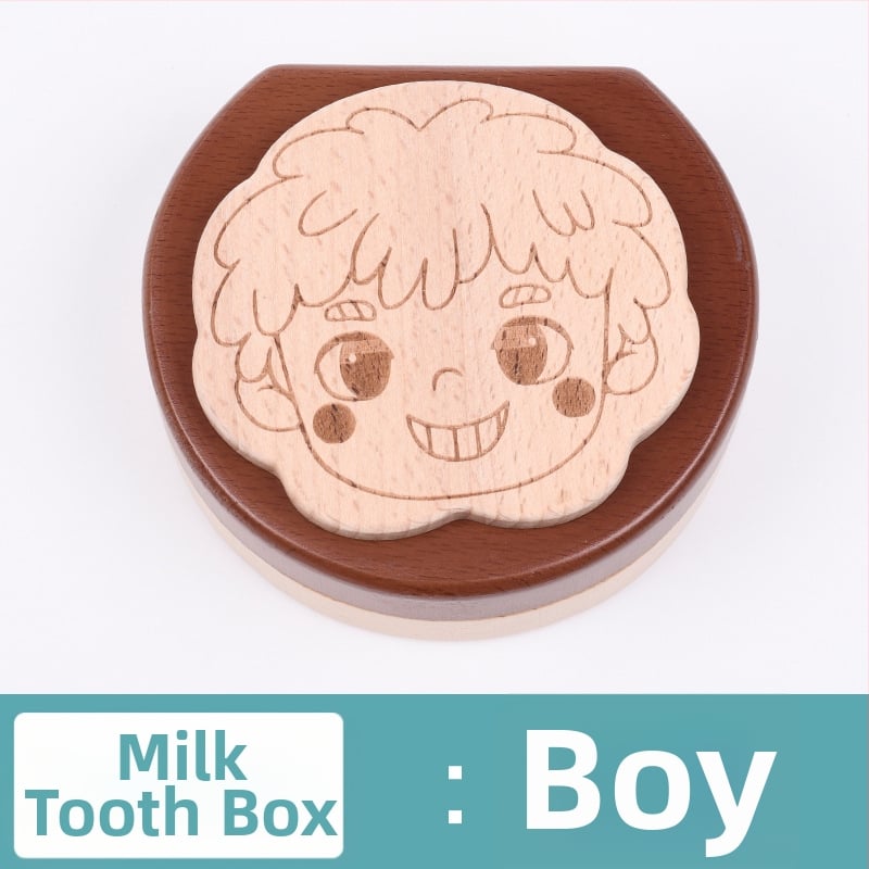 Cutie de amintire pentru dinți de lapte, lemn solid, cu 12 zodii, pentru colecția de dinți a copiilor