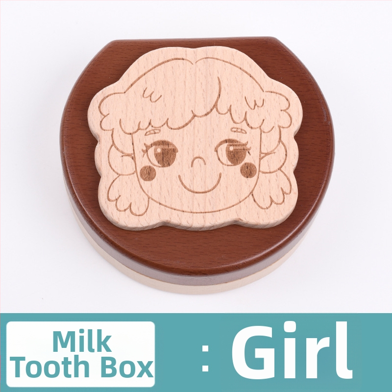 Cutie de amintire pentru dinți de lapte, lemn solid, cu 12 zodii, pentru colecția de dinți a copiilor
