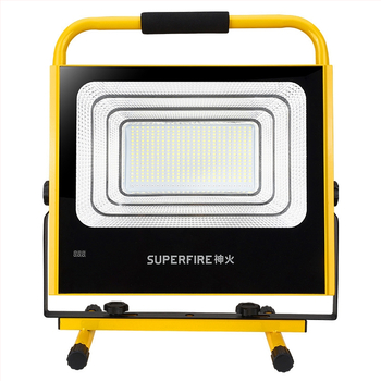 Shenhuo FS1-M Prenosný vodotesný nabíjateľný LED reflektor pre vonkajšie použitie, ručné pracovné svetlo, 12.6V/2A, IP54, 6300 lm, 120° uhol lúmenov, hliníkové telo