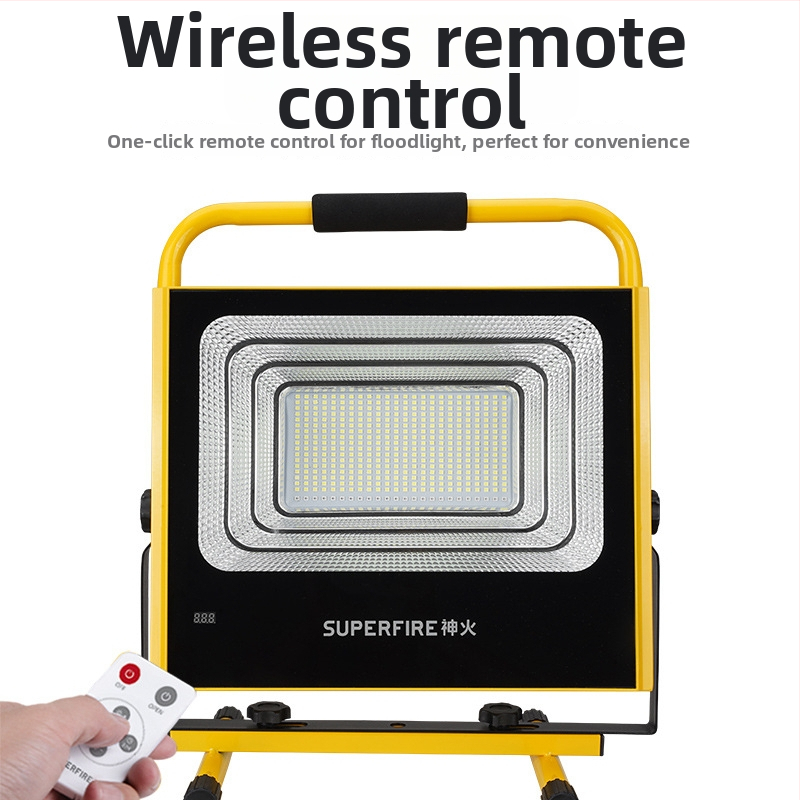 Shenhuo FS1-M Prenosný vodotesný nabíjateľný LED reflektor pre vonkajšie použitie, ručné pracovné svetlo, 12.6V/2A, IP54, 6300 lm, 120° uhol lúmenov, hliníkové telo