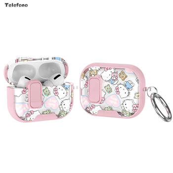 Telefono AirPods Pro 2/3 és AirPods 4 védőtok, domborított PC/TPU, univerzális