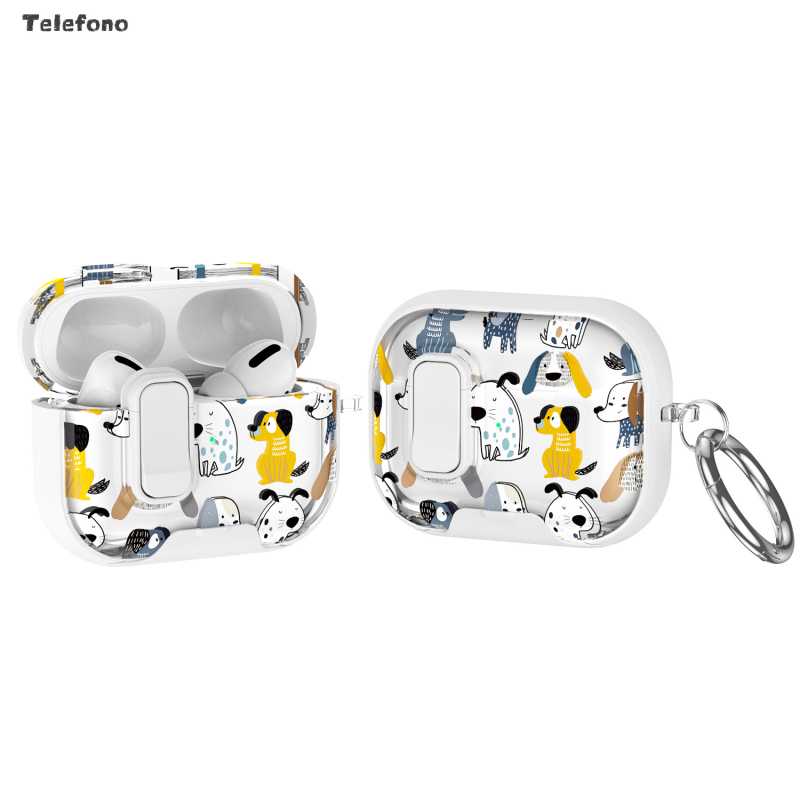 Telefono AirPods Pro 2/3 és AirPods 4 védőtok, domborított PC/TPU, univerzális