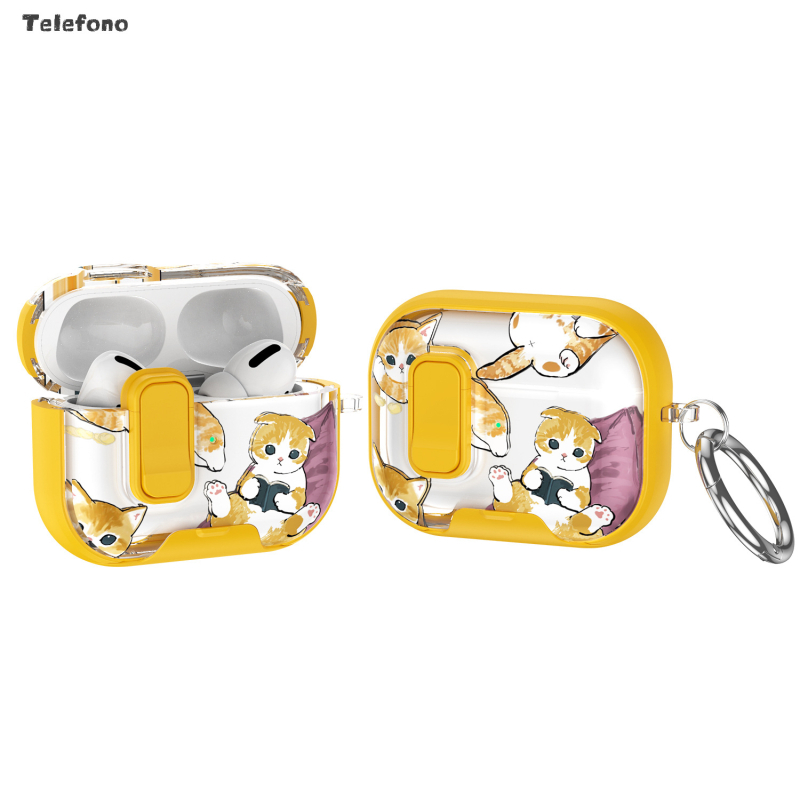 Telefono AirPods Pro 2/3 és AirPods 4 védőtok, domborított PC/TPU, univerzális