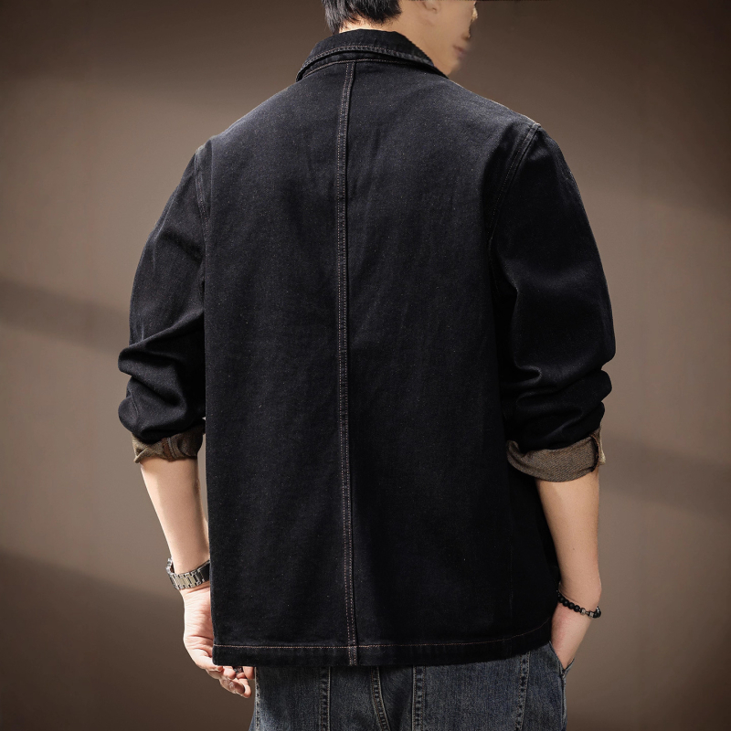 100% βμβακερό, χαλαρή γραμμή, σακάκι κοστουμιού με γιακά κοστουμιού, μονόμπροστο, μακριά μανίκια