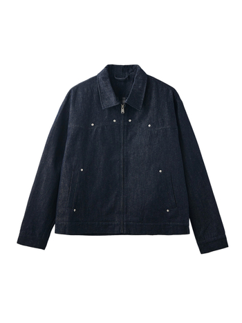 APO muška denim jakna - jesen, širokog kroja, s metalnim zakovicama, streetwear stil