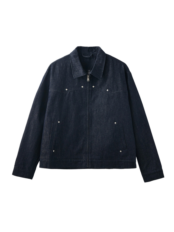 APO muška denim jakna - jesen, širokog kroja, s metalnim zakovicama, streetwear stil