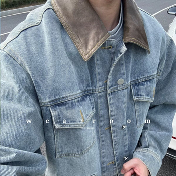 Muška corduroy jakna s reverom, kapuljačom, bočne džepove, jesen 2025