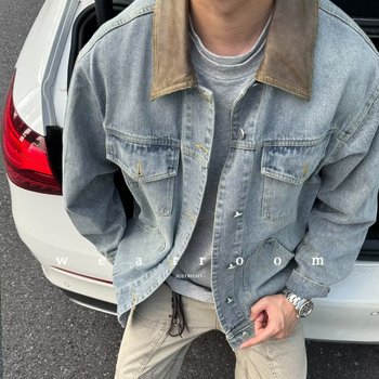 Muška corduroy jakna s reverom, kapuljačom, bočne džepove, jesen 2025