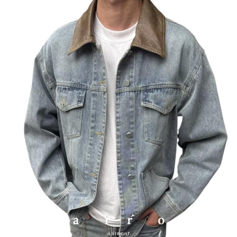 Muška corduroy jakna s reverom, kapuljačom, bočne džepove, jesen 2025