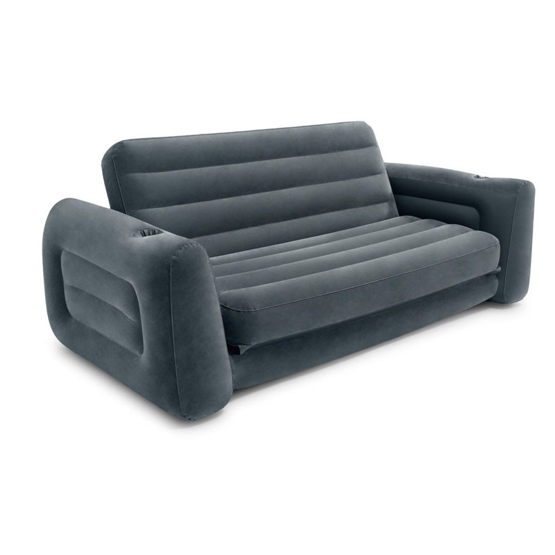 INTEX 66552 Naduhivajući kauč, dvostruko kvadratnog oblika, sklopivi, flokirana površina, nosivost 273 kg, težina 9,4 kg