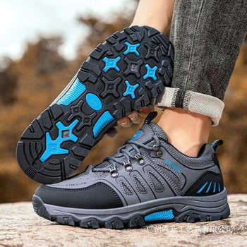 Мъжки походни обувки — противохлъзващи, износоустойчиви, вътрешно повдигане на петата, мрежеста горна част, есенно-зимни