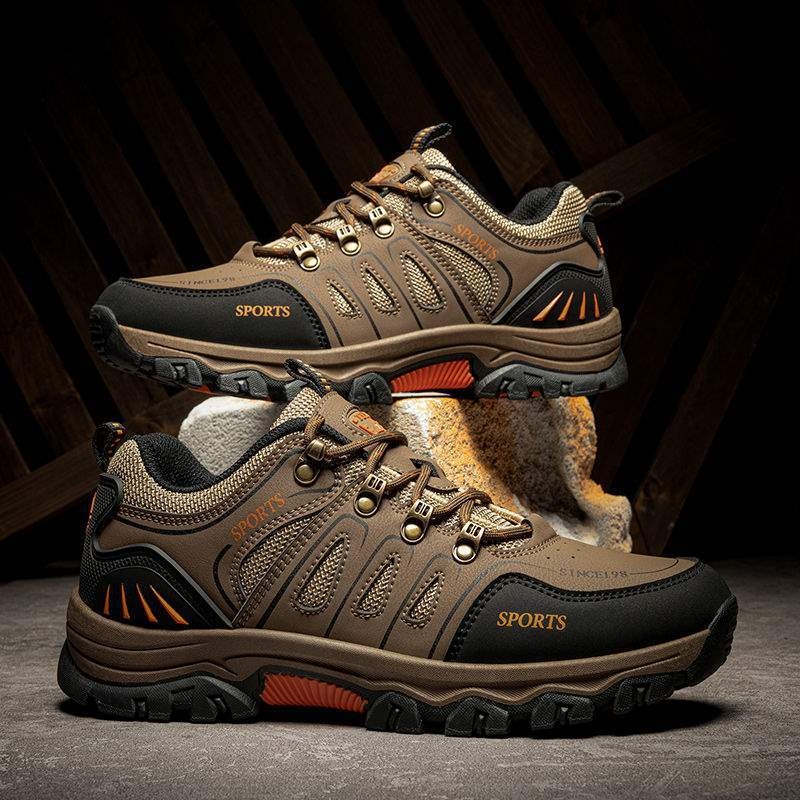 Мъжки походни обувки — противохлъзващи, износоустойчиви, вътрешно повдигане на петата, мрежеста горна част, есенно-зимни