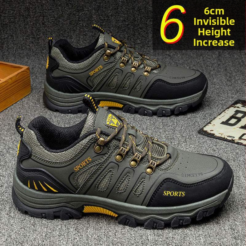 Мъжки походни обувки — противохлъзващи, износоустойчиви, вътрешно повдигане на петата, мрежеста горна част, есенно-зимни