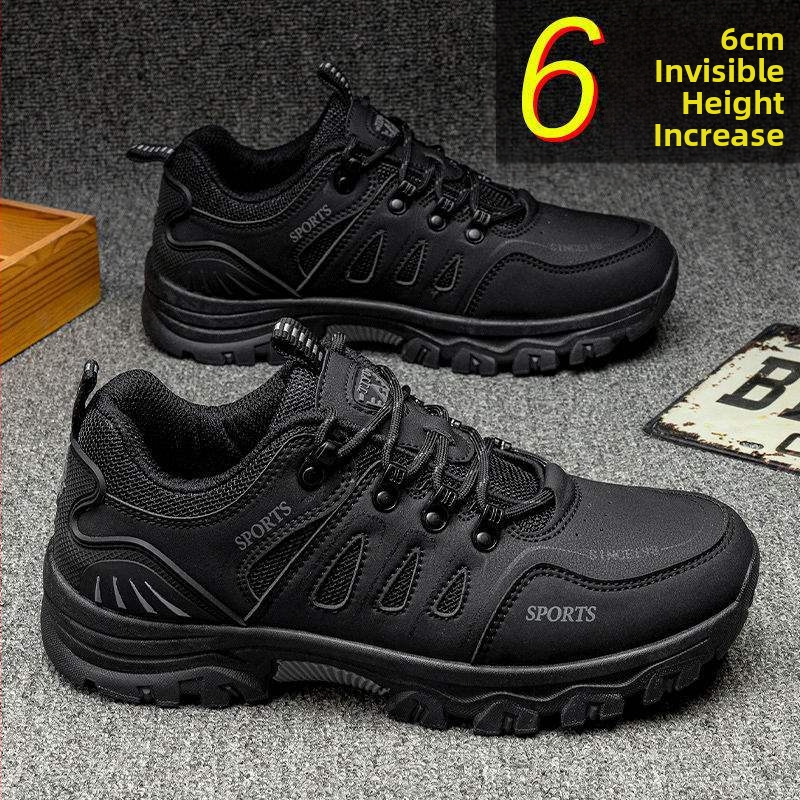 Мъжки походни обувки — противохлъзващи, износоустойчиви, вътрешно повдигане на петата, мрежеста горна част, есенно-зимни