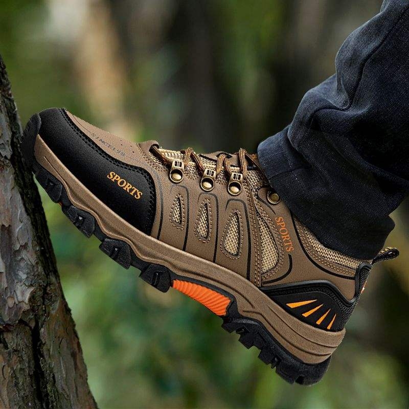 Мъжки походни обувки — противохлъзващи, износоустойчиви, вътрешно повдигане на петата, мрежеста горна част, есенно-зимни