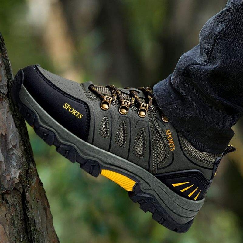 Мъжки походни обувки — противохлъзващи, износоустойчиви, вътрешно повдигане на петата, мрежеста горна част, есенно-зимни