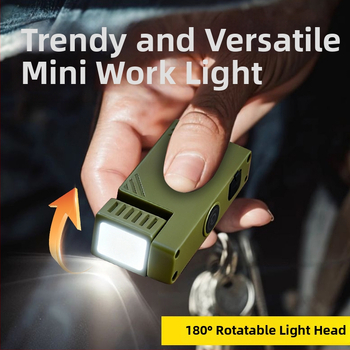Mini pracovné svetlo s nabíjateľným zdrojom, otočné, s magnetickým klipom na čiapku — model JC-306, napätie 3,6 V, ABS šasi, životnosť 1 000 000 hodín