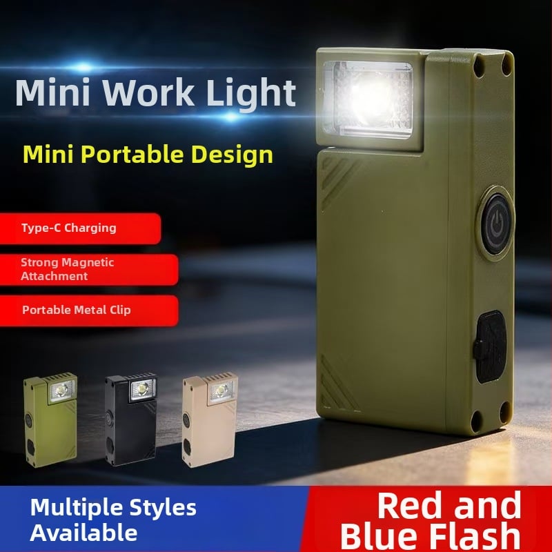 Mini pracovné svetlo s nabíjateľným zdrojom, otočné, s magnetickým klipom na čiapku — model JC-306, napätie 3,6 V, ABS šasi, životnosť 1 000 000 hodín
