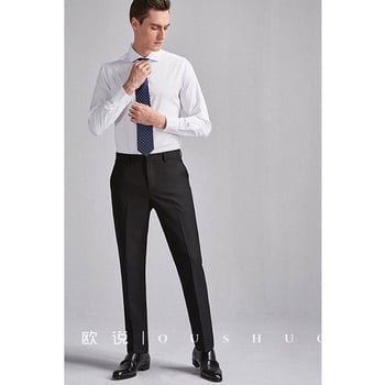 Muške hlače u talijanskom stilu, ravnog kroja, slim-fit, poslovne hlače, 70% poliester.